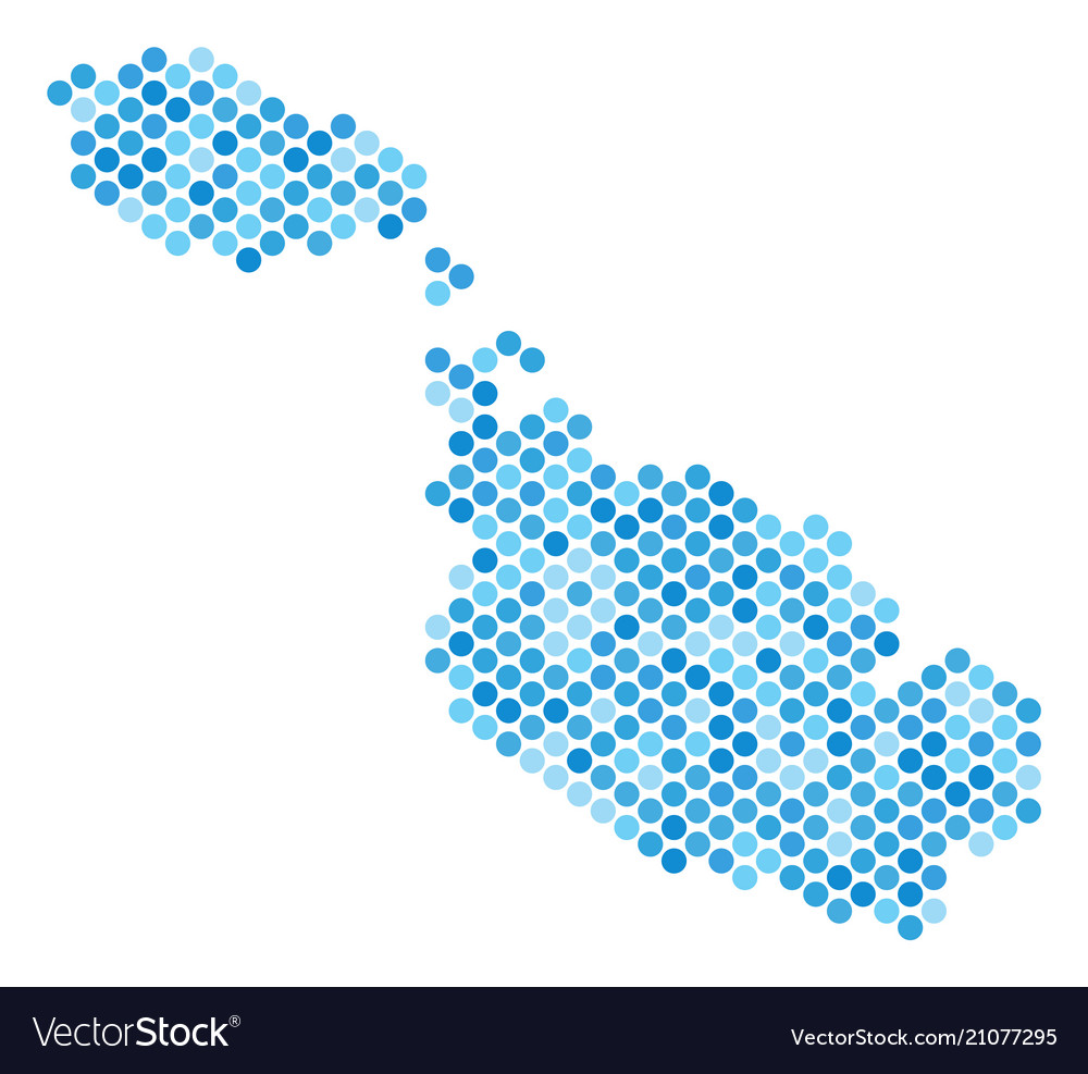 Blau dotted malta island map