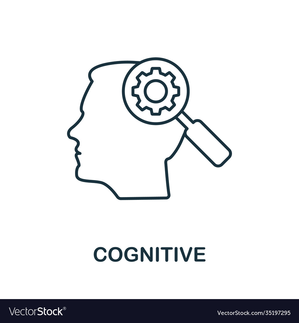 Cognitive icon line style element from life
