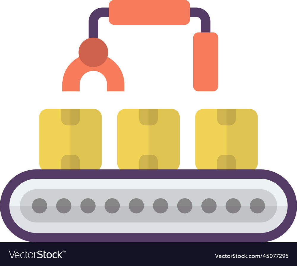 Conveyor machinery in minimal style Royalty Free Vector