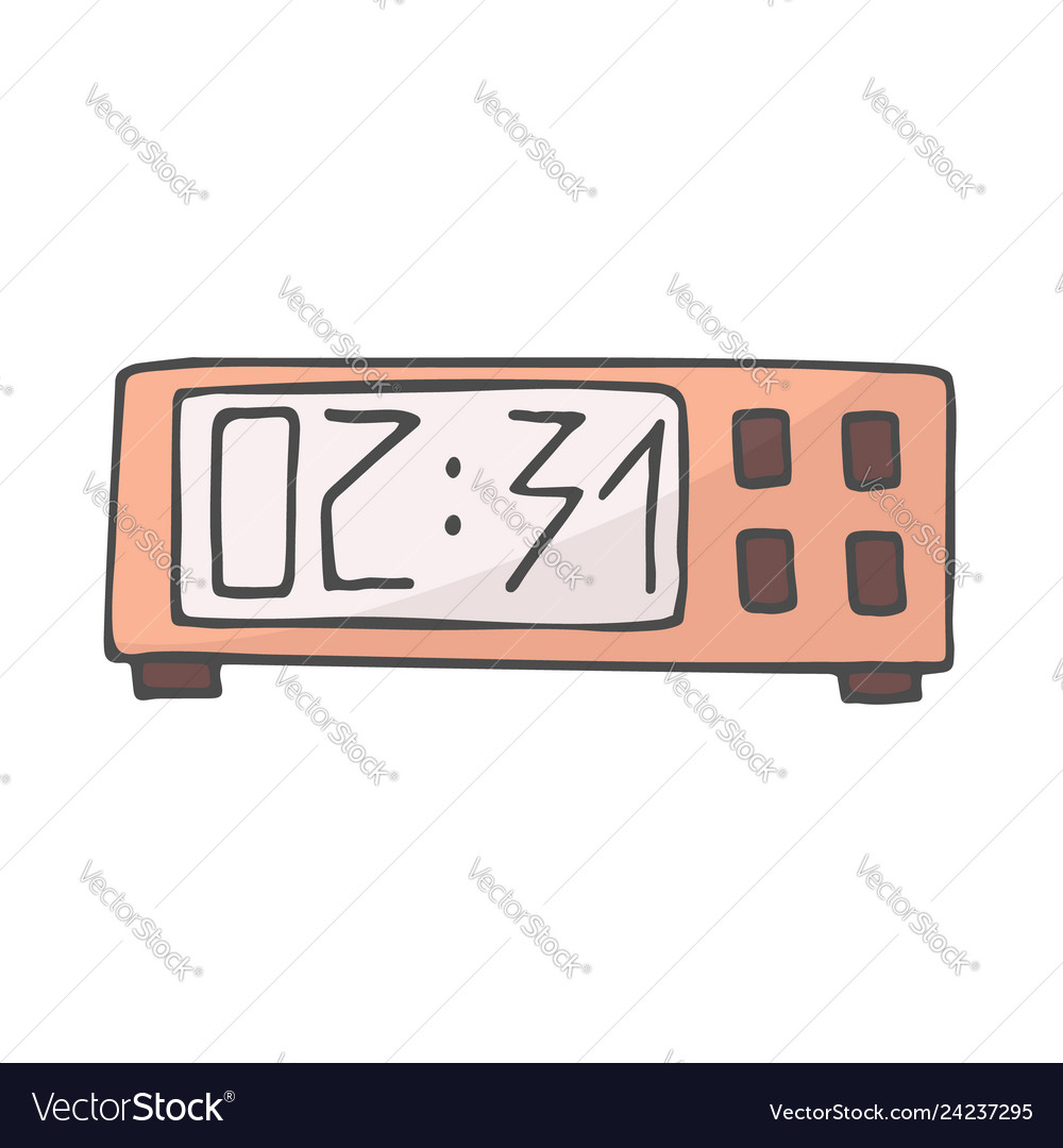 Digital color clock isolated Vector Image Digital color clock isolated