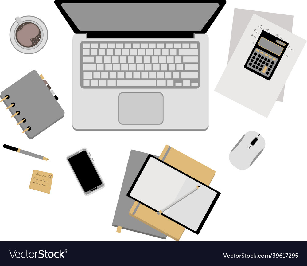 Drawing of the desktop space for text vector image Drawing of the desktop space for text