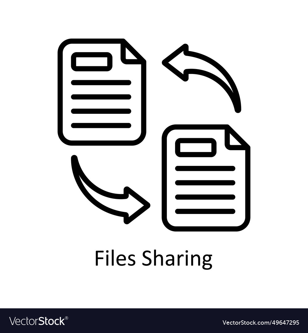 Files sharing outline icon design illus