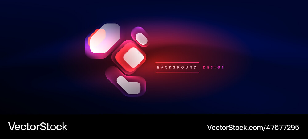 Glowing neon geometric elements abstract Vector Image