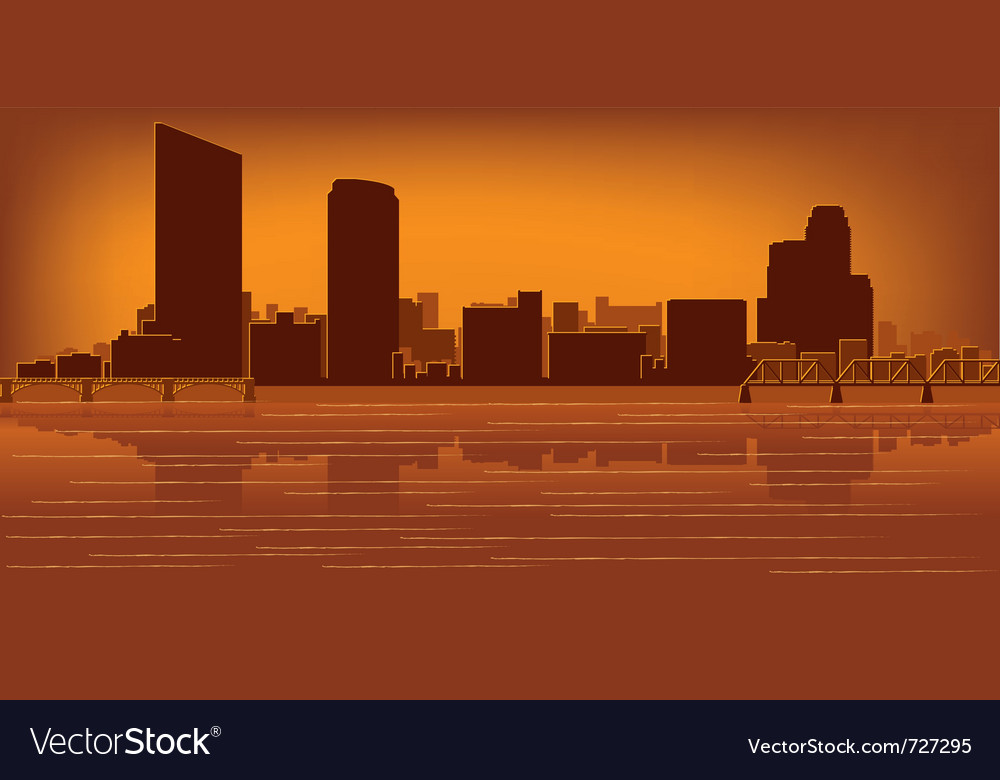 Grand rapids michigan skyline Royalty Free Vector Image