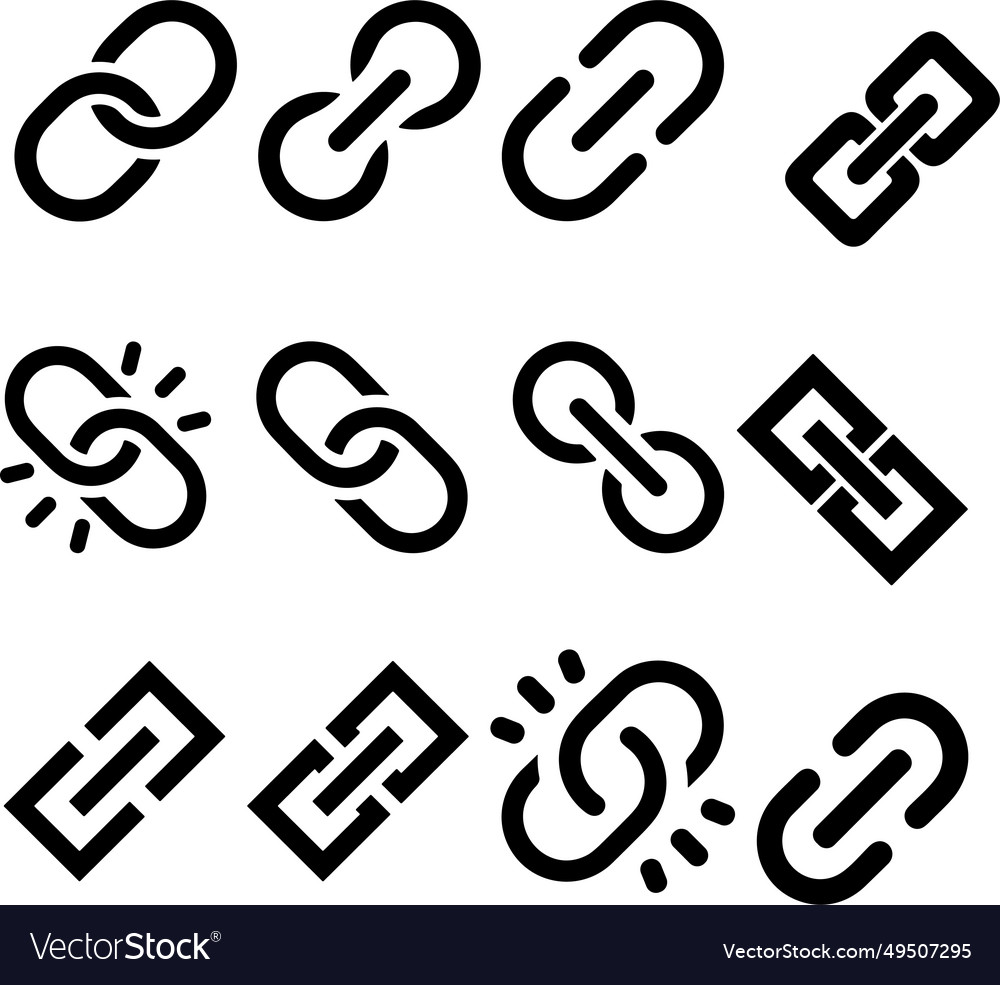 Links icons set internet url or webpage link
