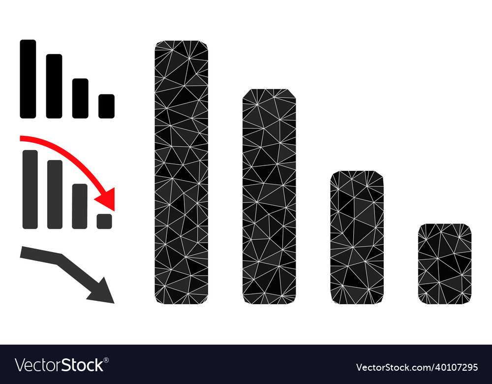 Lowpoly descending bar chart icon