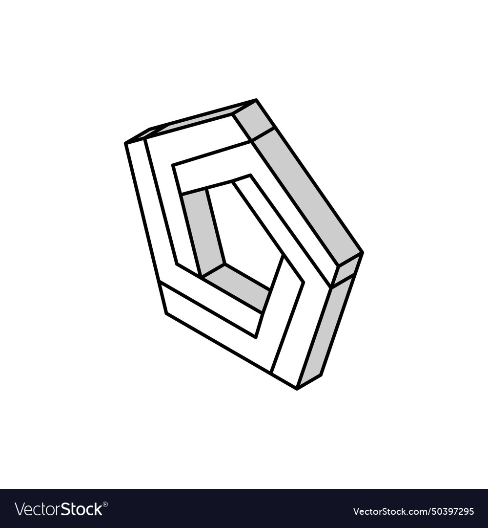 Magic impossible geometric shape isometric icon