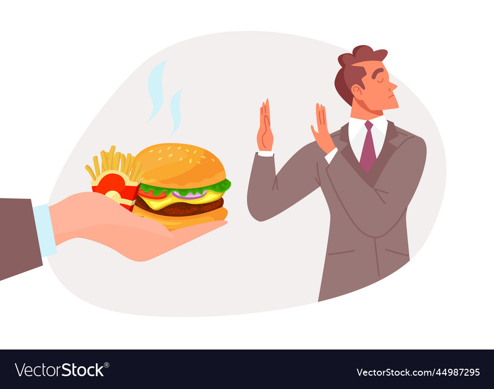 Man Refusing Fast Food