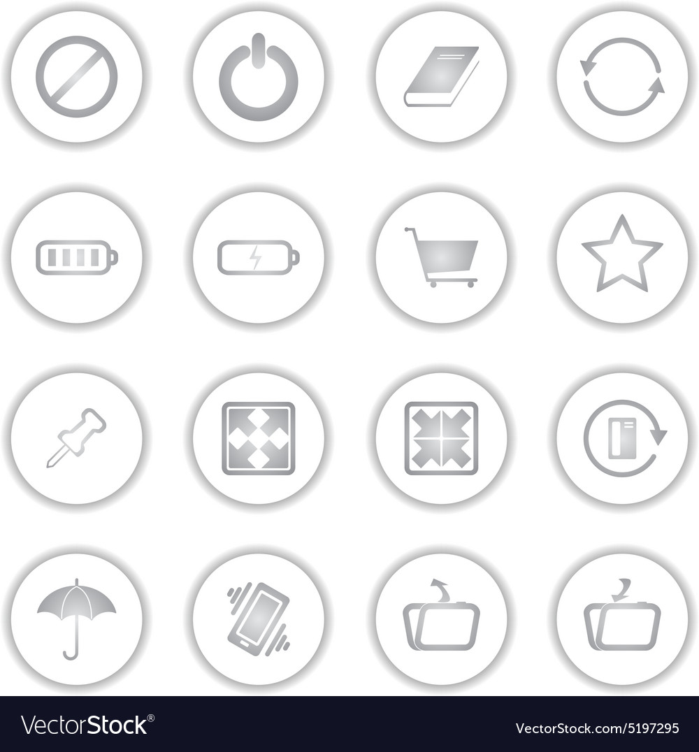 Modern social media buttons with soft shadow