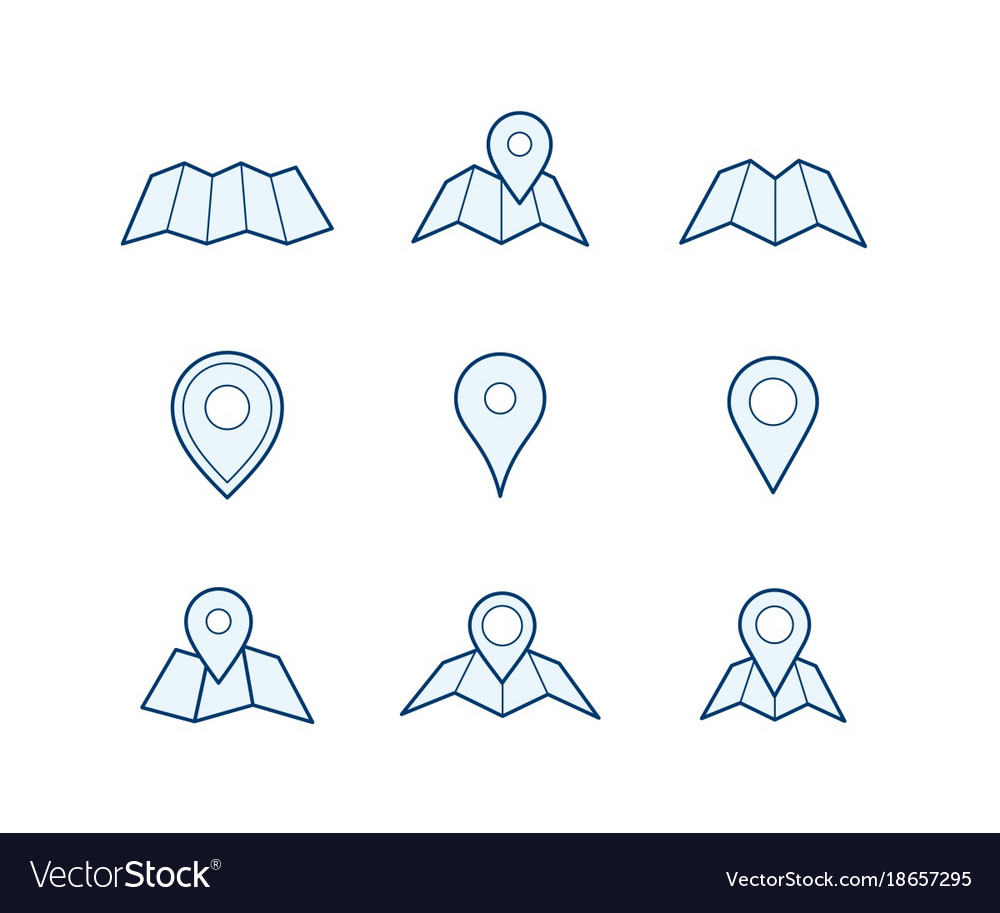 Navigation map and pin icons