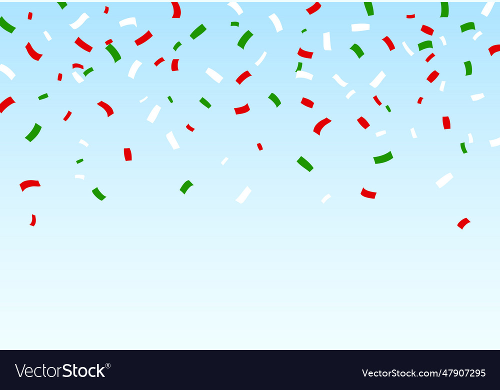 Red green and white confetti mexico independence Vector Image