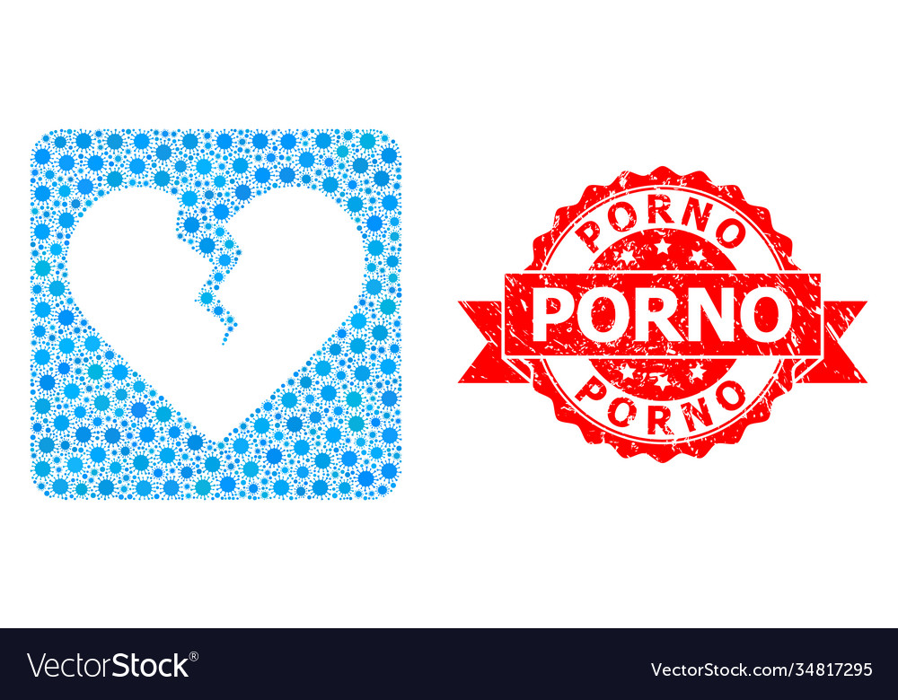 Scratched porno stamp and virus mosaic divorce