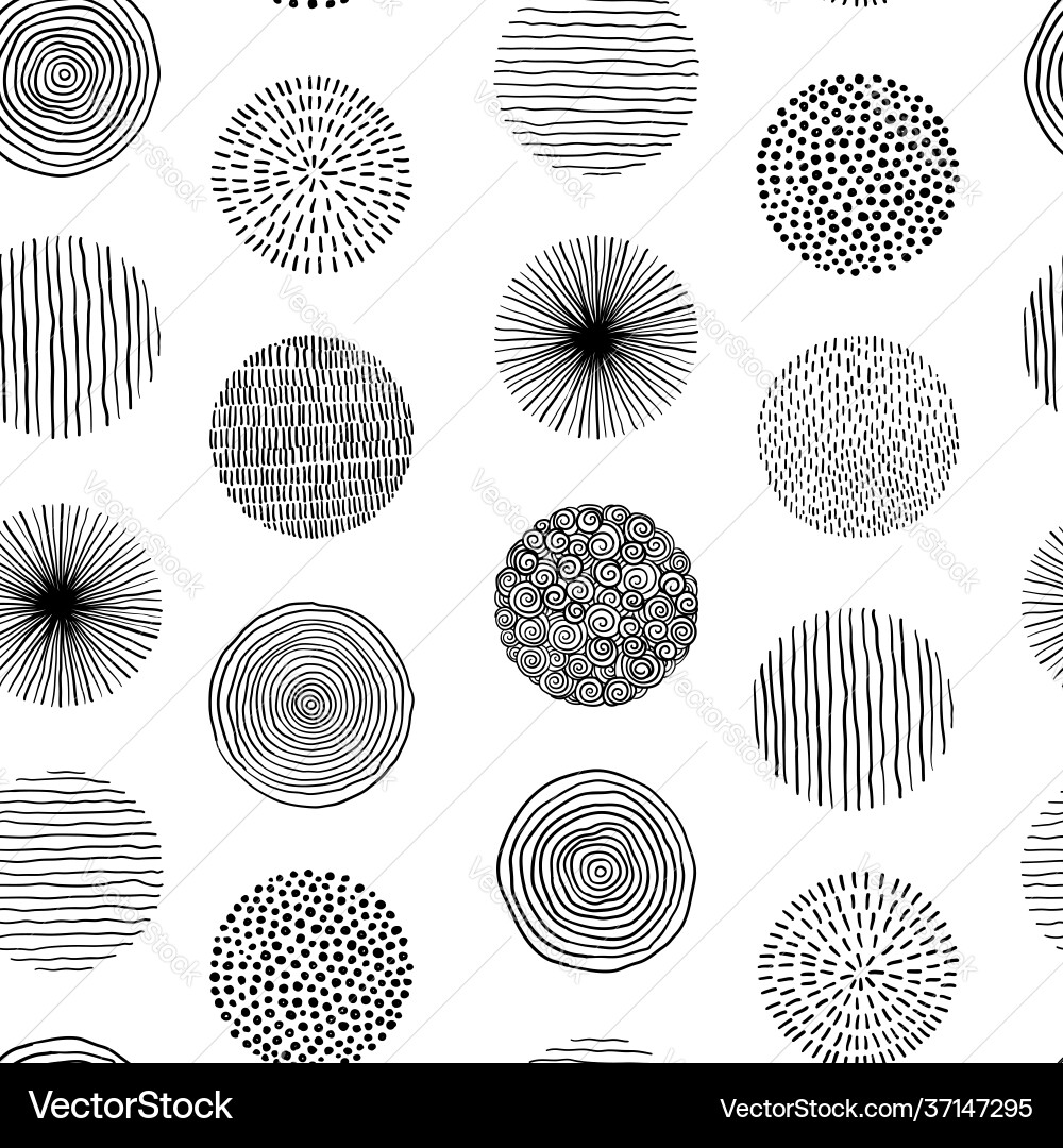 Seamless pattern graphic doodle black Royalty Free Vector