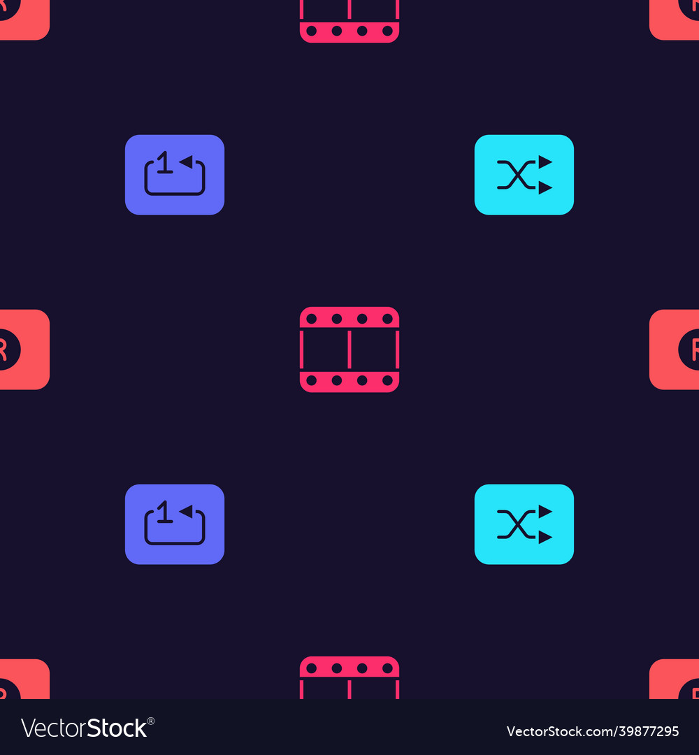 Set arrow shuffle repeat track music player play vector image Set arrow shuffle repeat track music player play