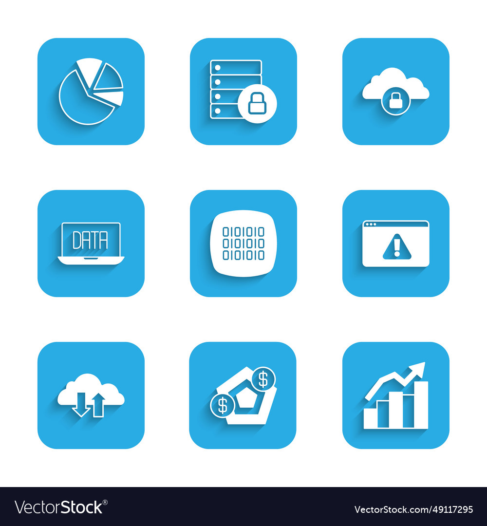 Set binary code financial growth browser vector image Set binary code financial growth browser