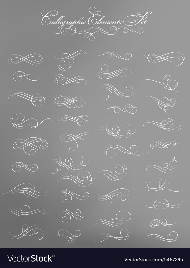 Set of calligraphic elements for design