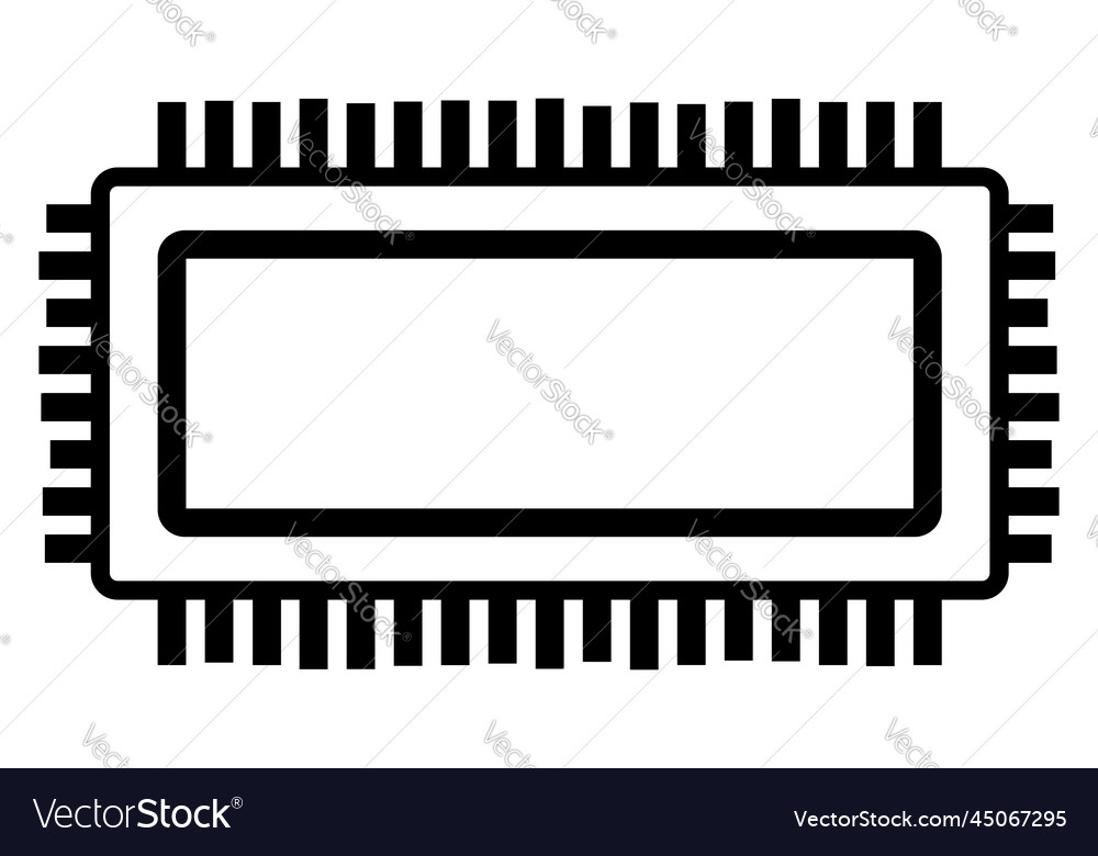Silhouette of simple schematic chip or component