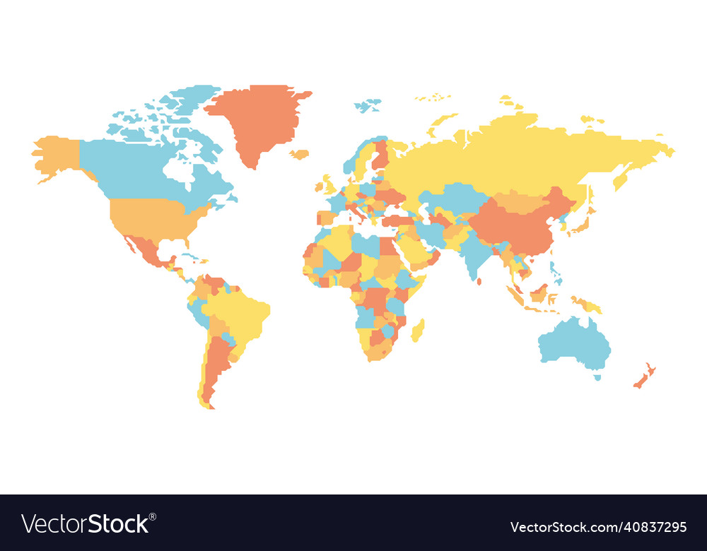 Simplified smooth border world map