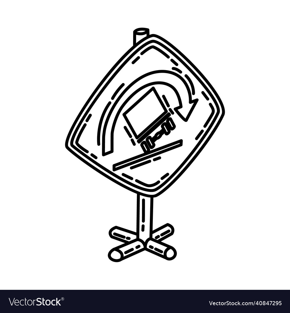 Truck rollover icon doodle hand drawn or outline Vector Image