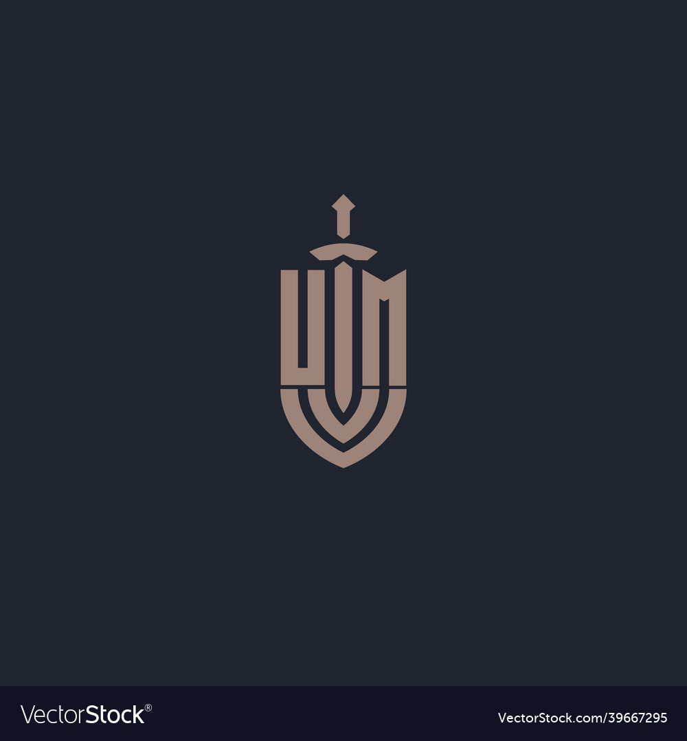 Um logo monogram with sword and shield style