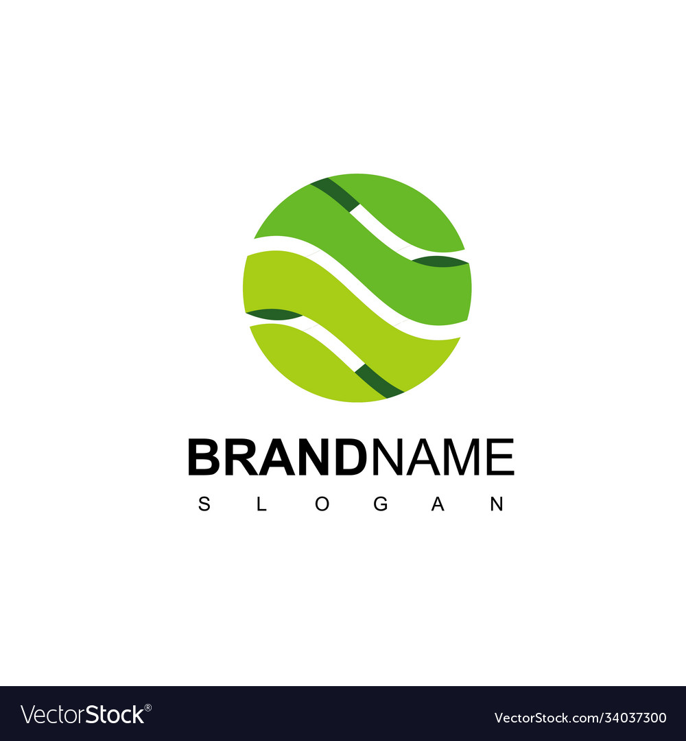 Abstract circle green leaf logo