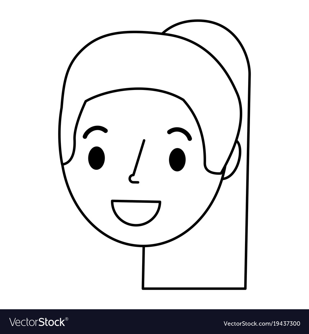 Beautiful woman head avatar character Royalty Free Vector