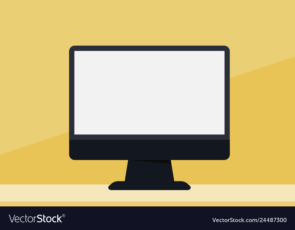 Blank computer color monitor vector image Blank computer color monitor