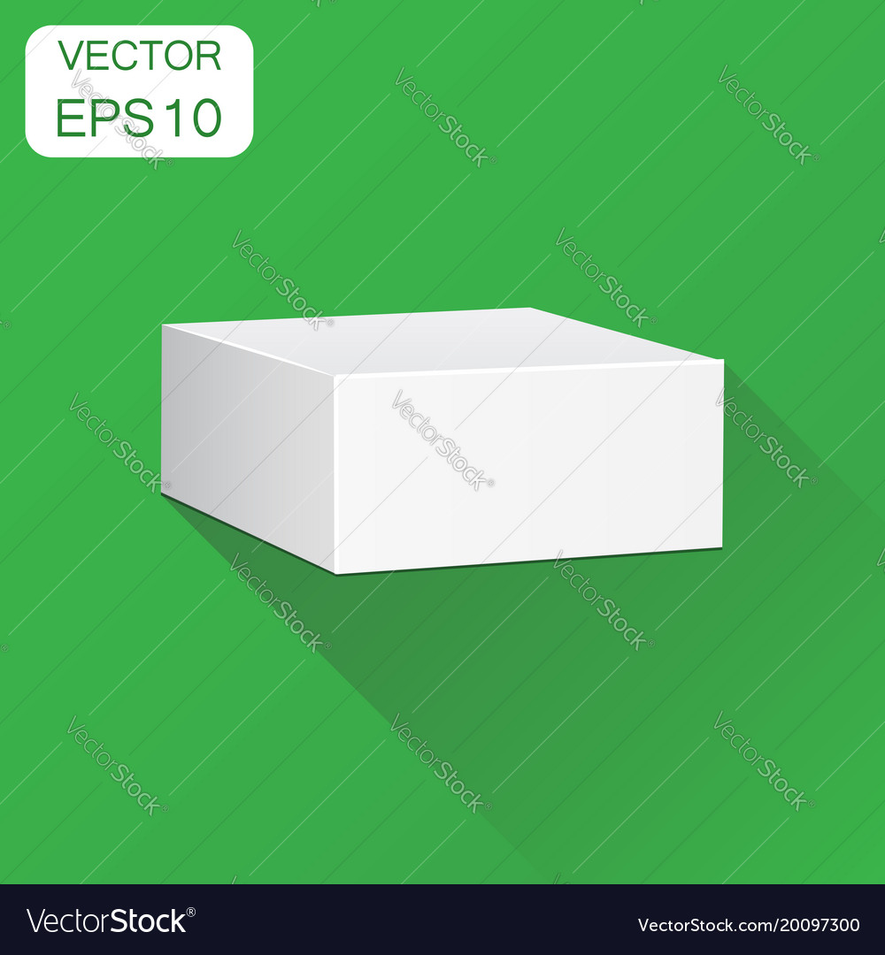 Blank white carton 3d box icon business concept