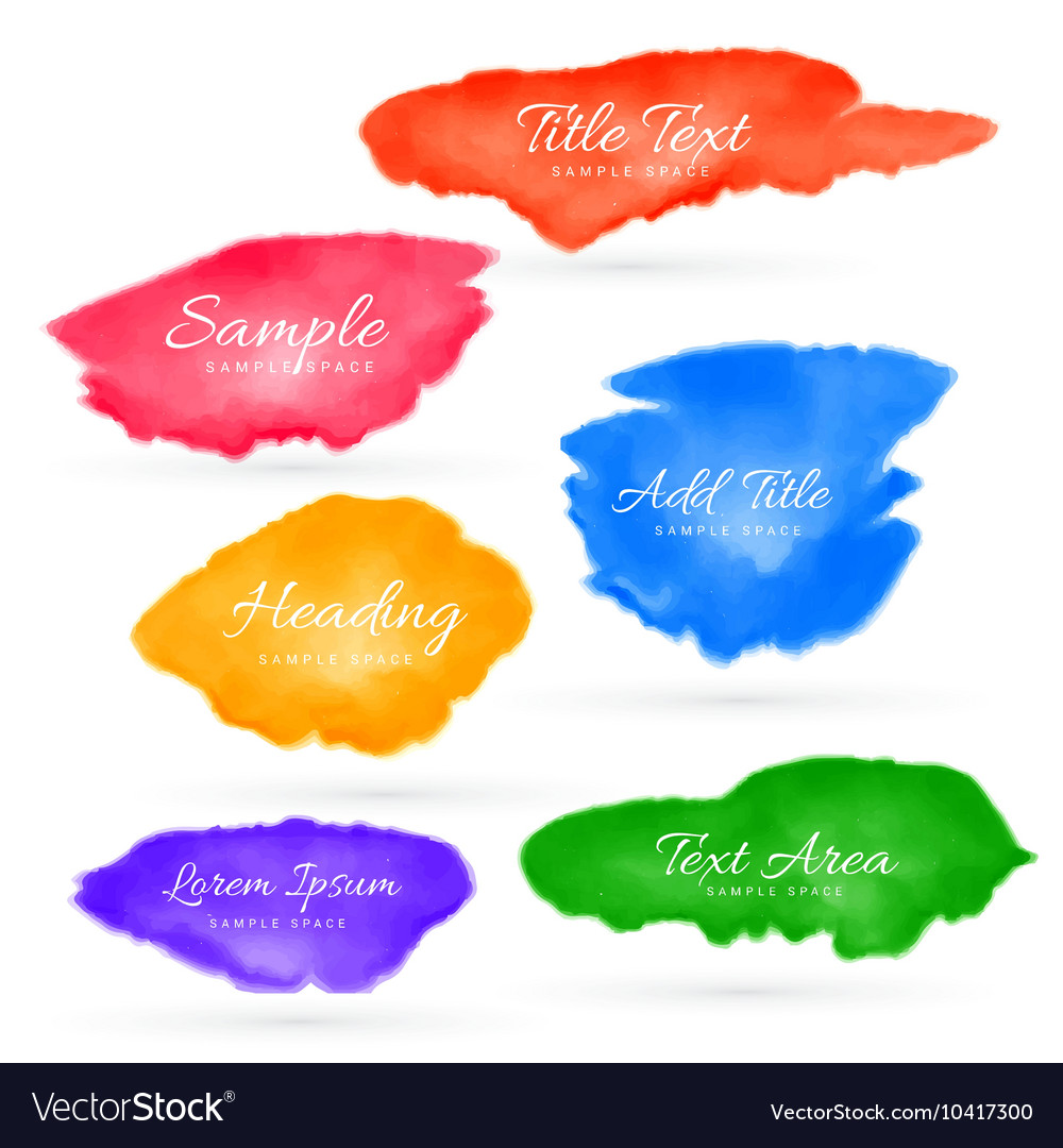 Colorful set of watercolor stain collection