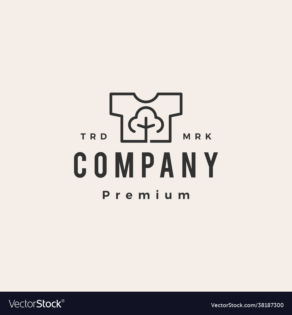 Cotton shirt t shirt tee hipster vintage logo icon vector image Cotton shirt t shirt tee hipster vintage logo icon
