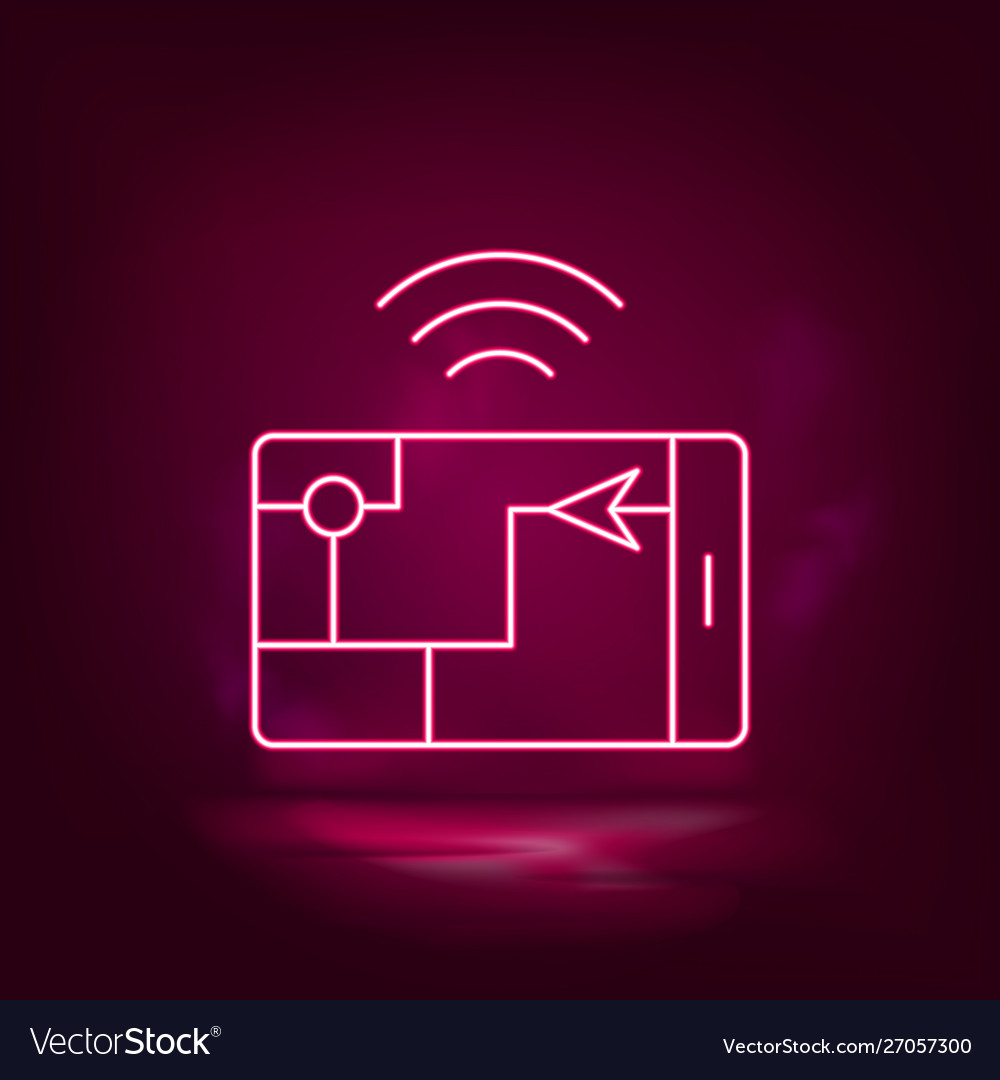 Gps smart location neon icon - artificial