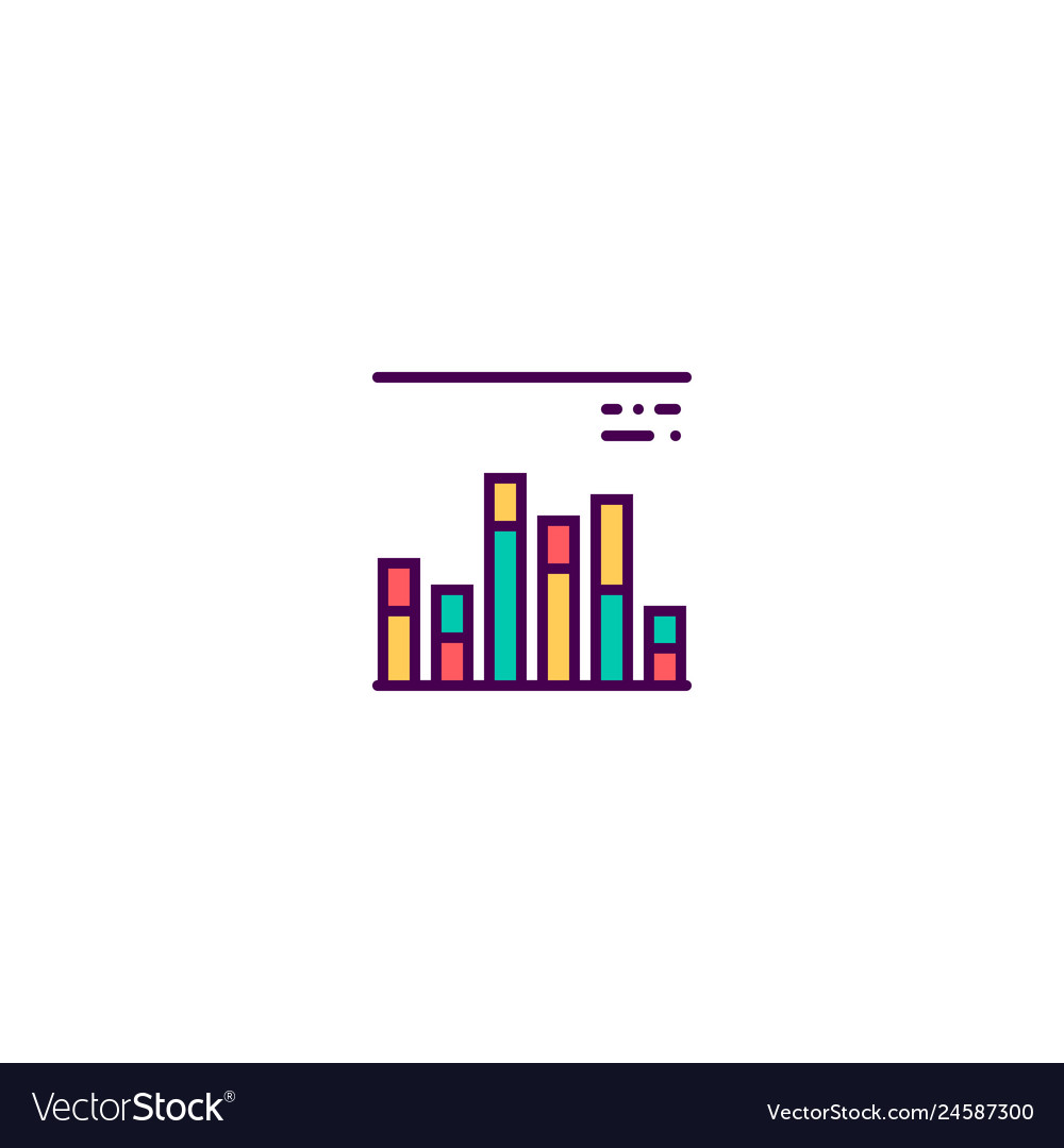 Graph icon line design business Vector Image Graph icon line design business