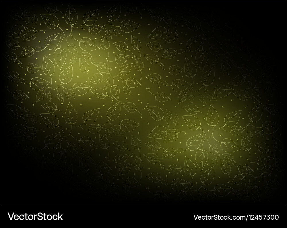 Green vintage wallpaper with leaves pattern Vector Image