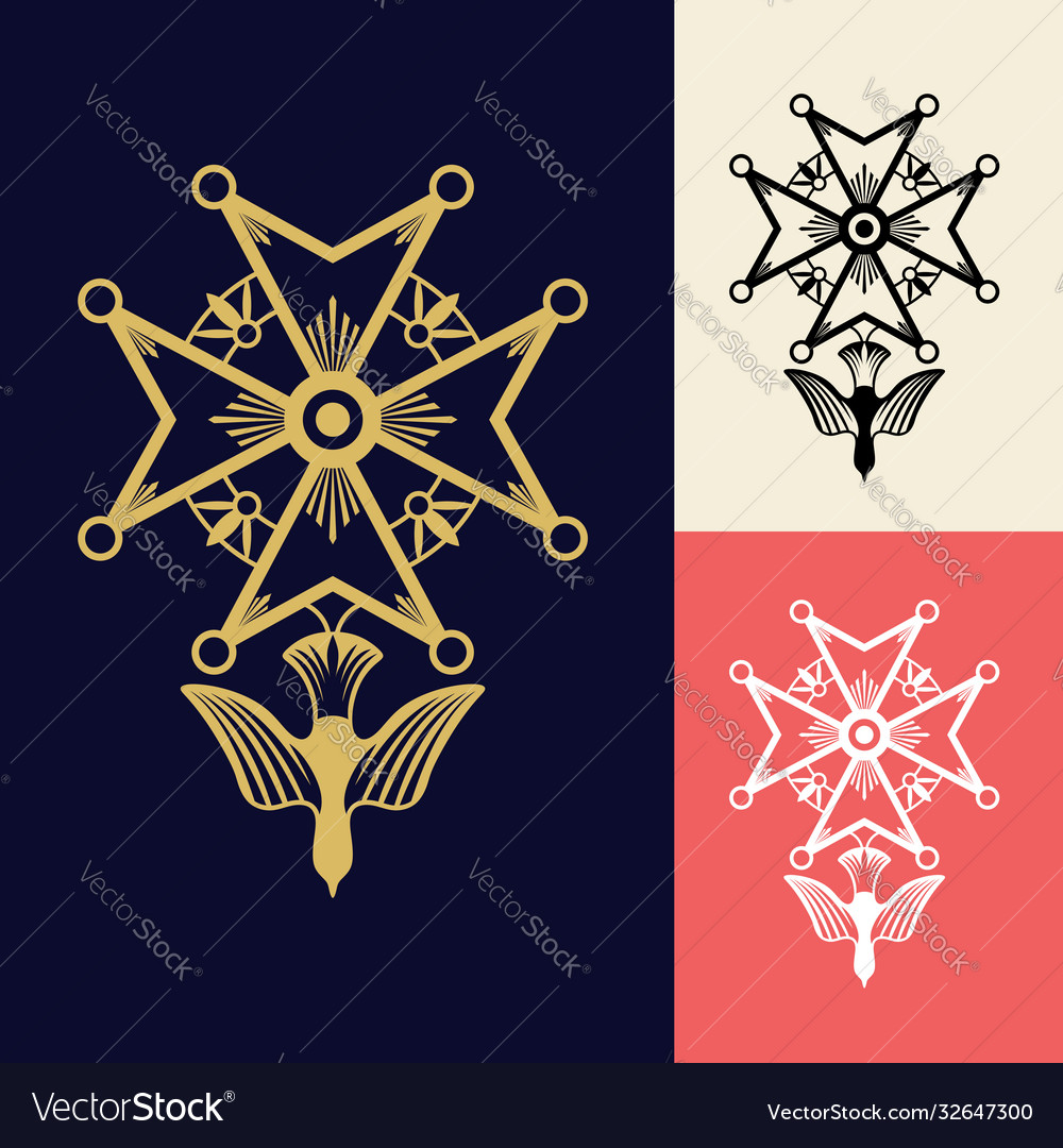 Huguenot cross is a christian religious symbol Vector Image