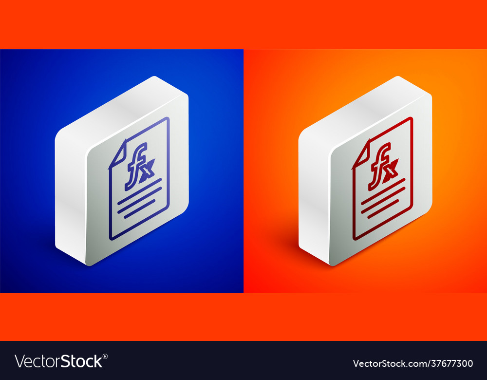 Isometric line function mathematical symbol icon vector image Isometric line function mathematical symbol icon