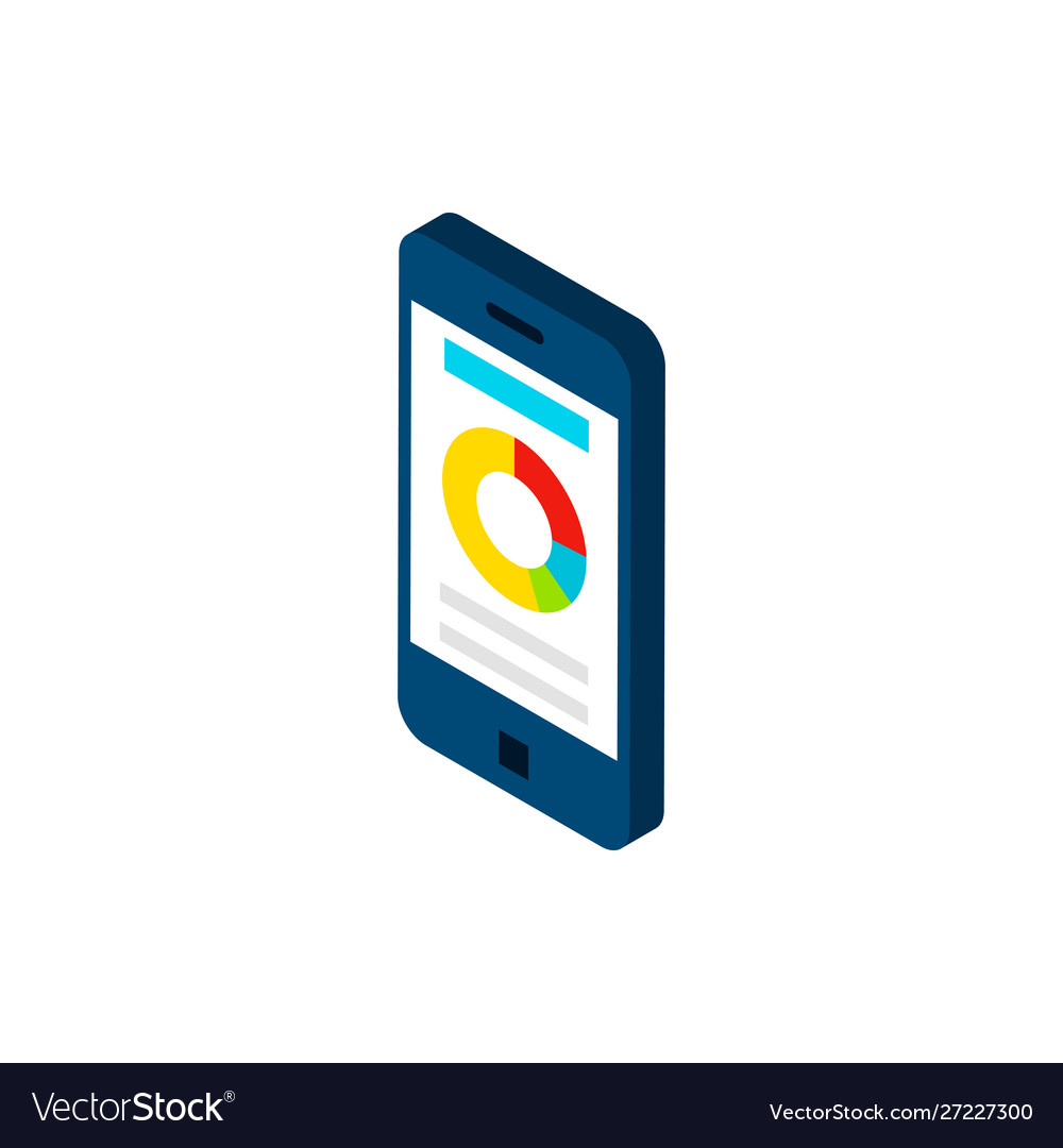 Mobile analytics isometric object vector image Mobile analytics isometric object
