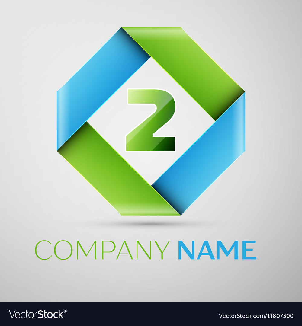 Number two logo symbol in the colorful rhombus