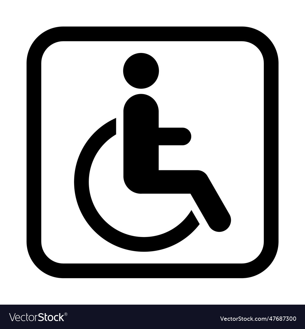 Restroom wheelchair wc symbol flat web button vector image Restroom wheelchair wc symbol flat web button