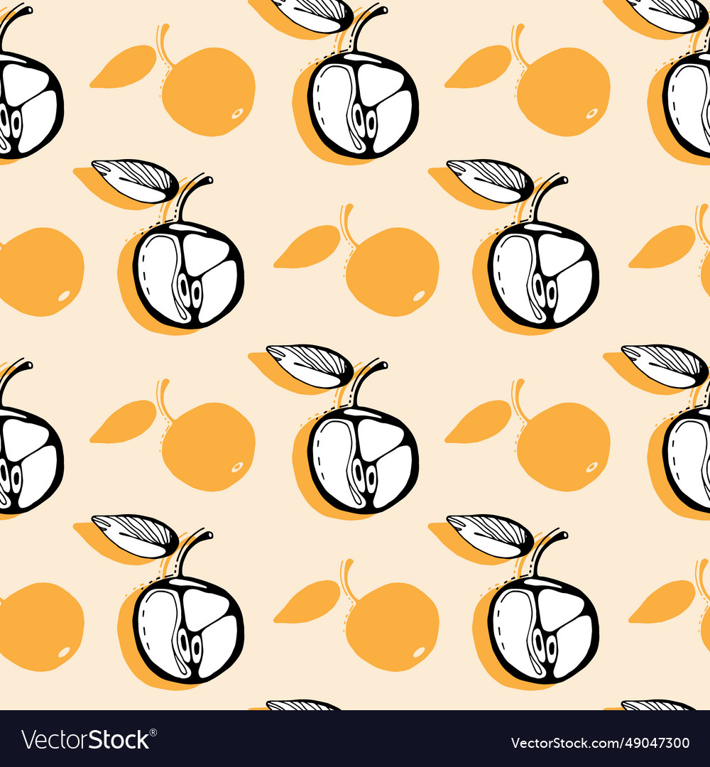 Seamless pattern with apples vector image Seamless pattern with apples