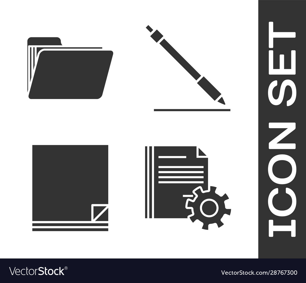 Set document settings with gears folder vector image Set document settings with gears folder