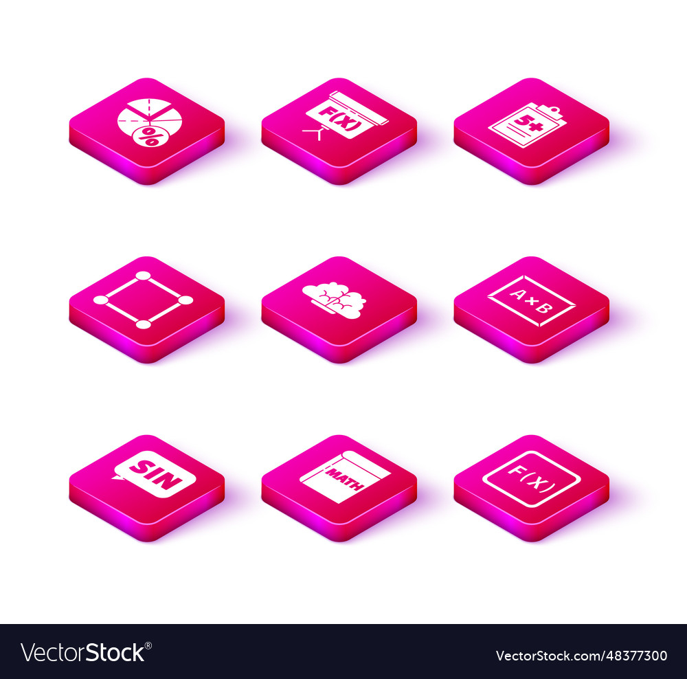 Set mathematics function sine book with word vector image Set mathematics function sine book with word