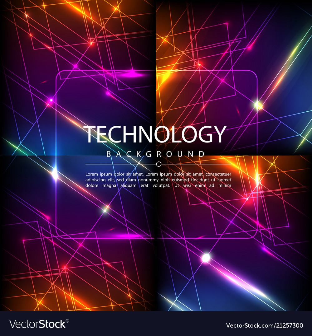 Set of abstract technology web banner