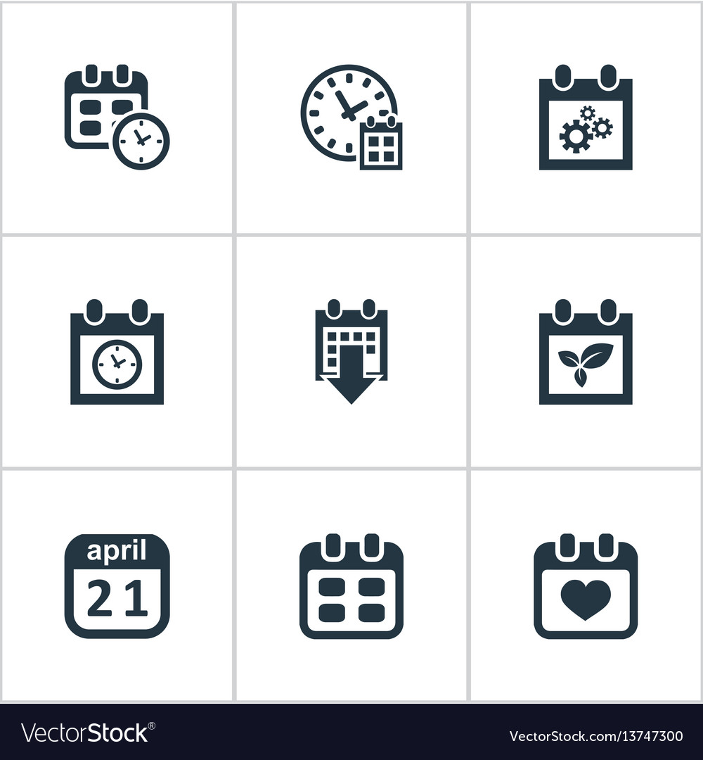 Set of simple time icons