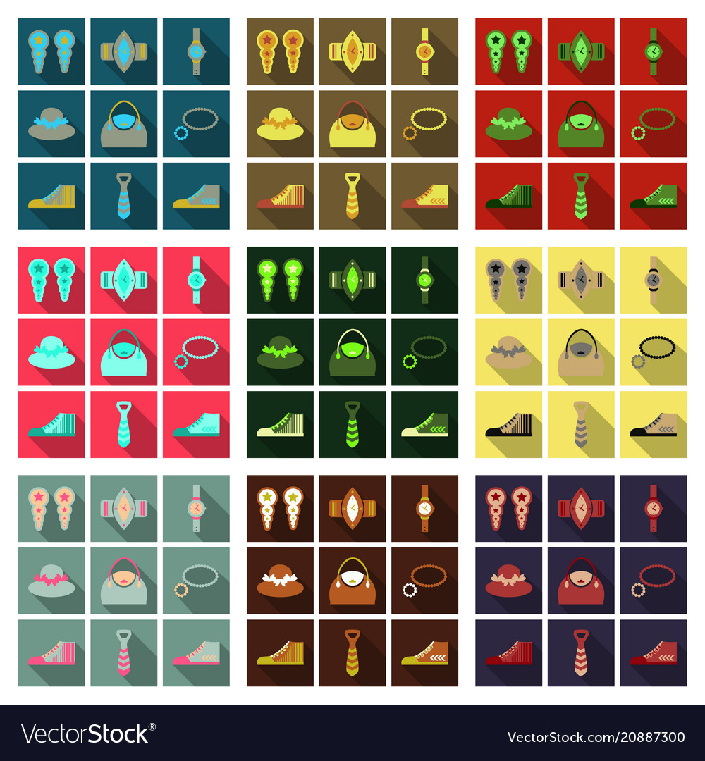 Set with icons on theme of shopping and clothes