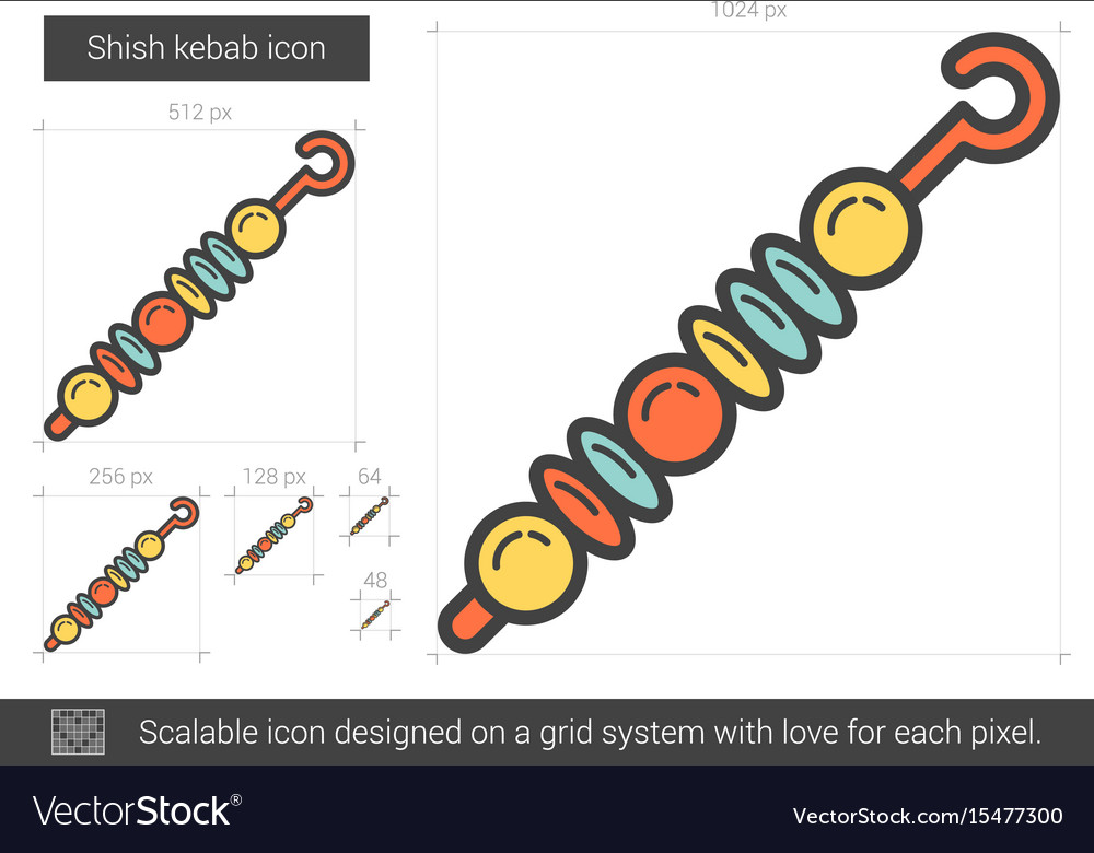 Shish kebab line icon