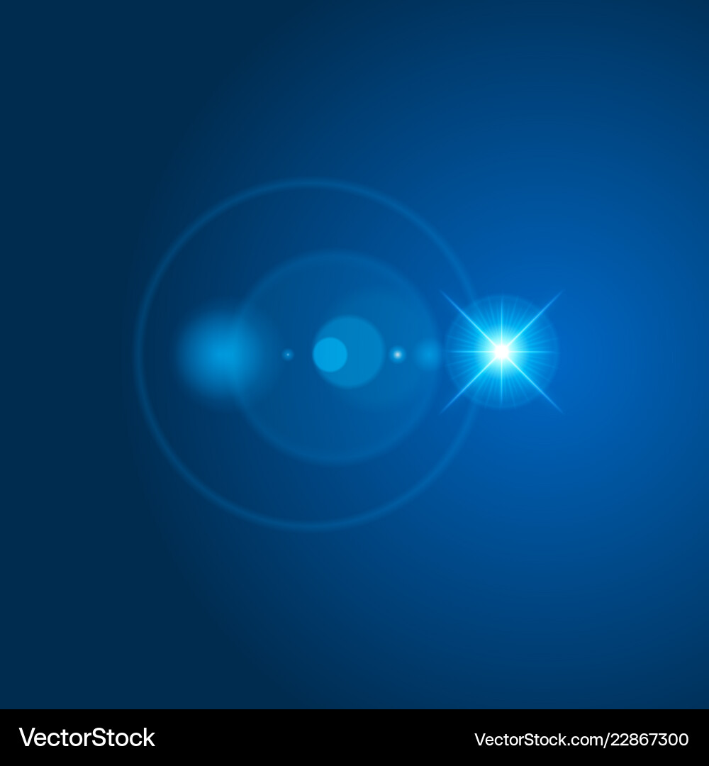 Sun With Lens Flare Lights Template And Royalty Free Vector