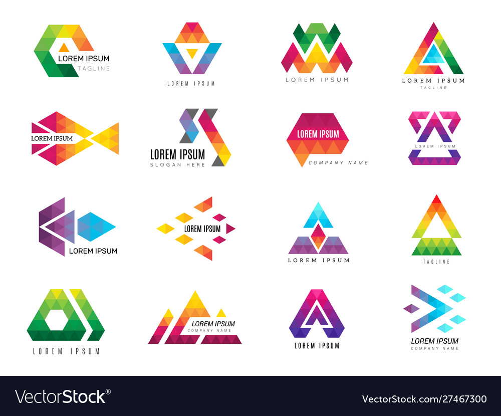 Triangle logo business advertizing template vector image Triangle logo business advertizing template