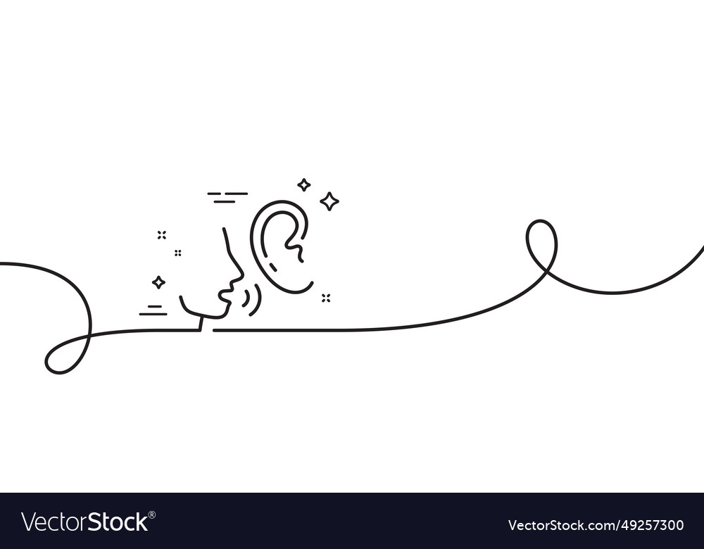 Whisper line icon audio message sign continuous vector image Whisper line icon audio message sign continuous