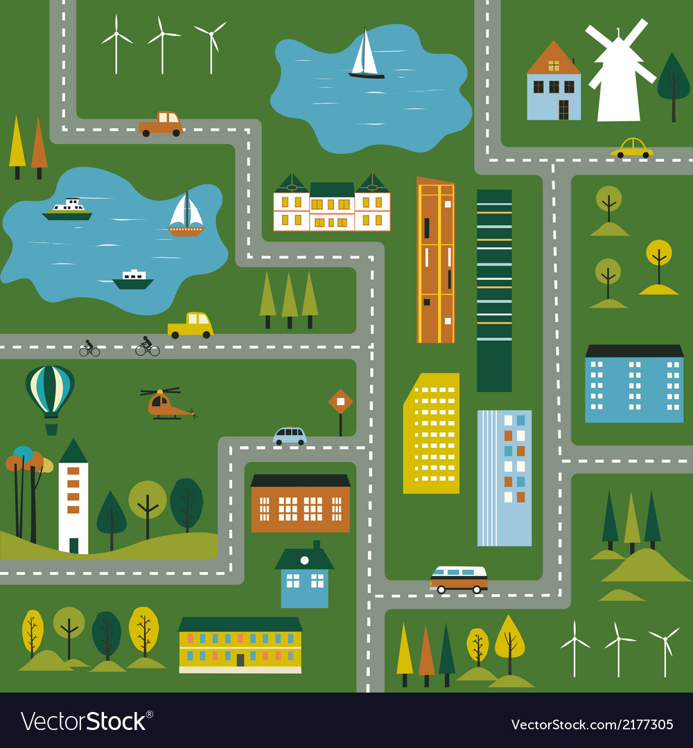 A map of the city Royalty Free Vector Image - VectorStock