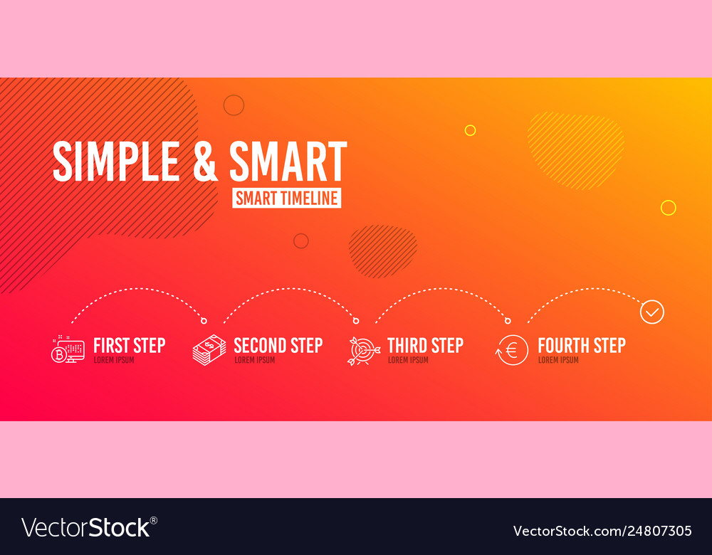 Bitcoin system target and usd currency icons set vector image Bitcoin system target and usd currency icons set